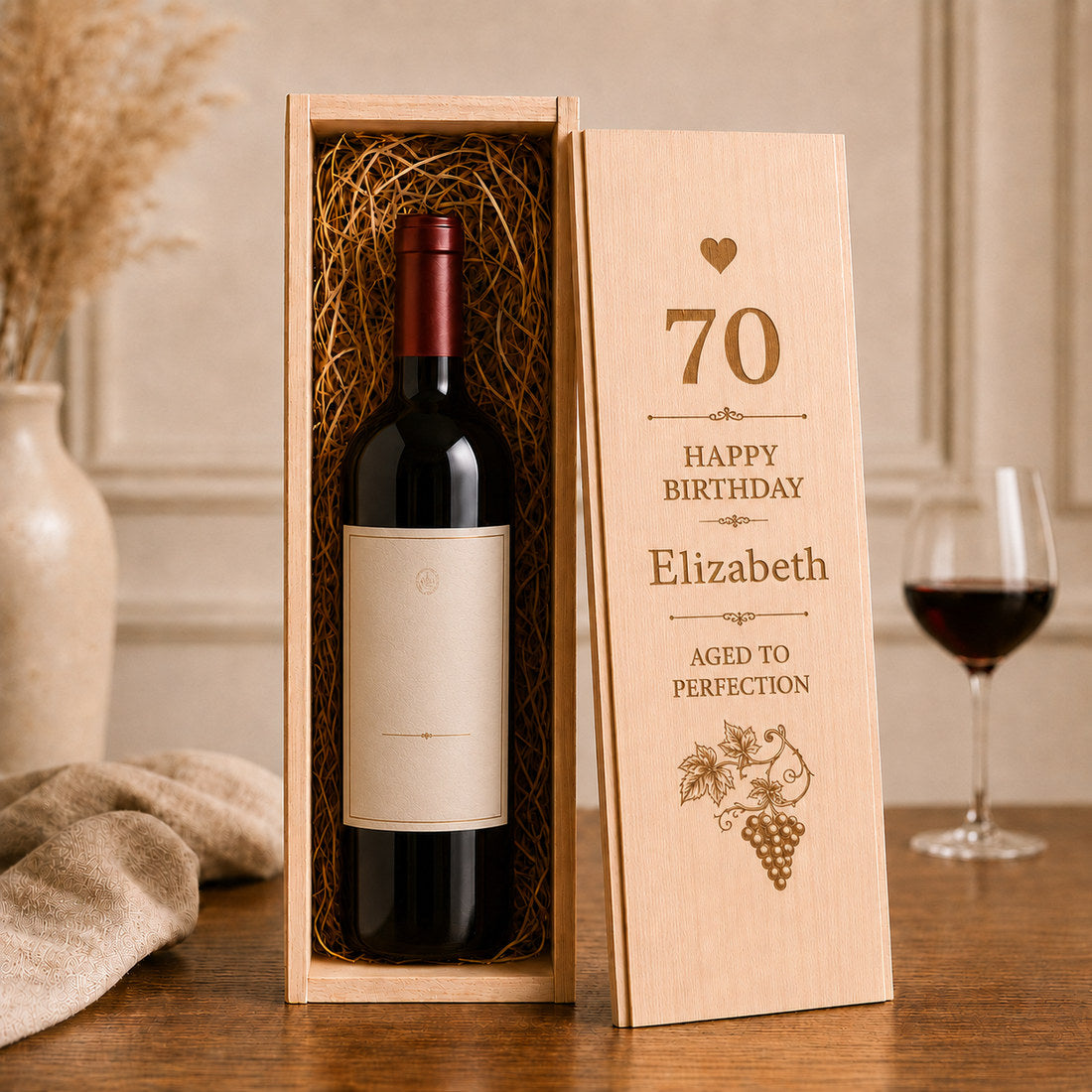 Happy Birthday 70 · Vine engraving design