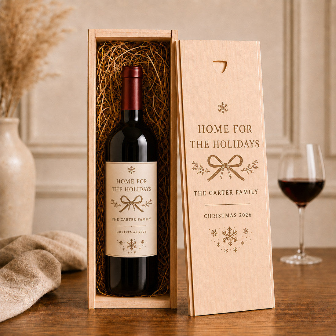 Home for the Holidays engraving design