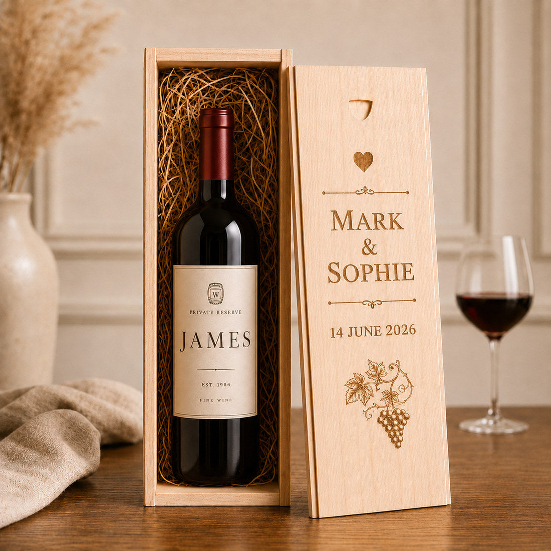 Mark & Sophie Vine engraving design