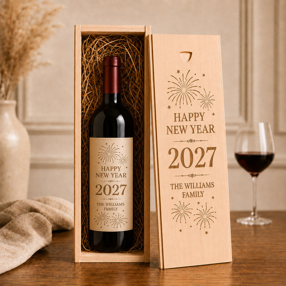 Happy New Year 2027 engraving design