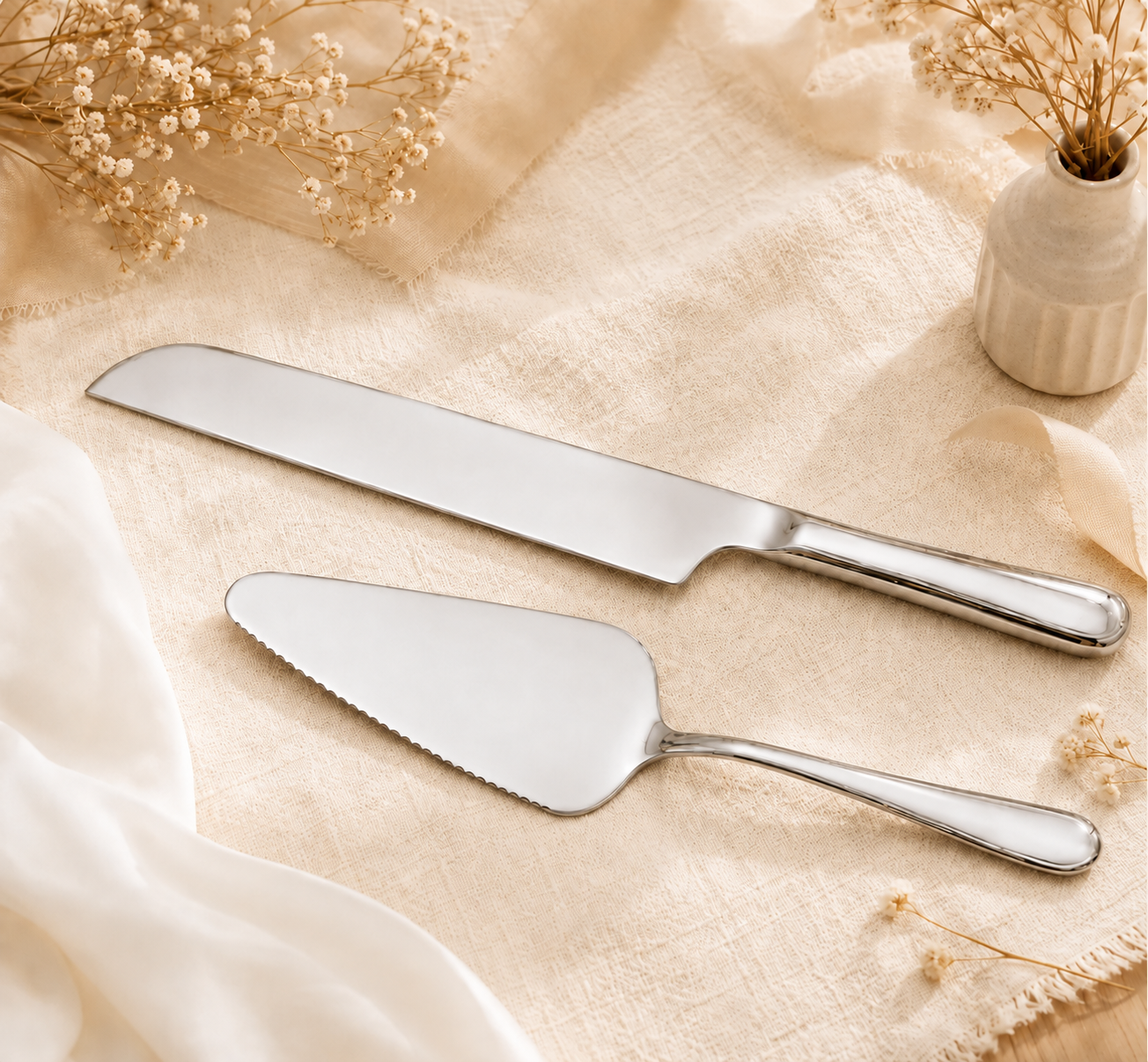 Optional live cake cutting set engraving preview
