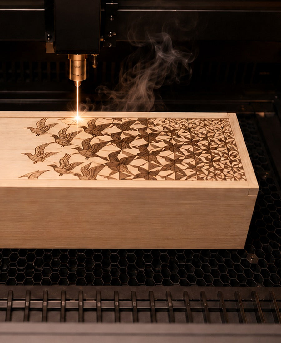 Vinovo laser engraving in the workshop